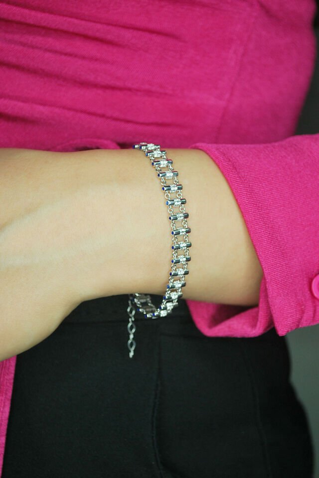 Sıralı Su Yolu Gümüş Bileklik