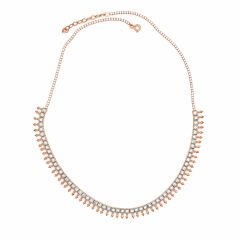 Kare Taşı Fantezi Su Yolu Gümüş Kolye