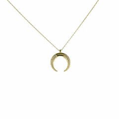 Taşlı Ay Gümüş Kolye