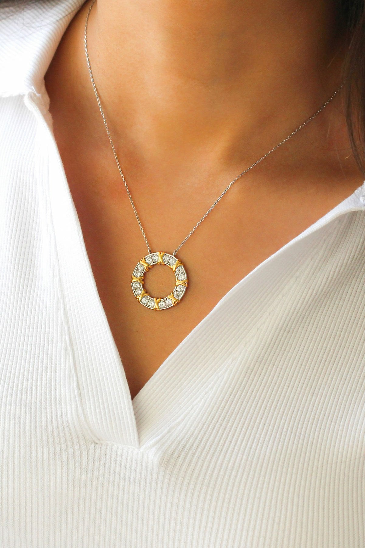 X Tasarım Gümüş Kolye