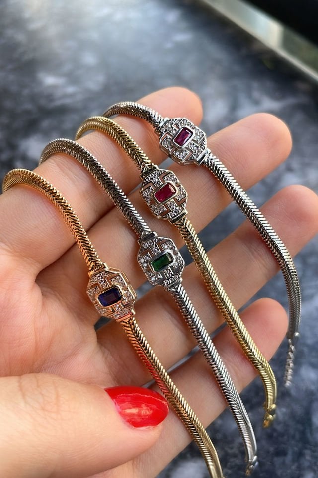 İthal Tasarım Gümüş Bileklik