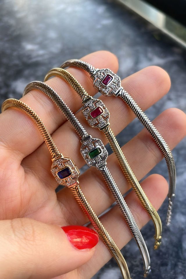 İthal Tasarım Gümüş Bileklik