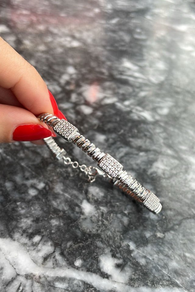 İthal Tasarım Gümüş Bileklik