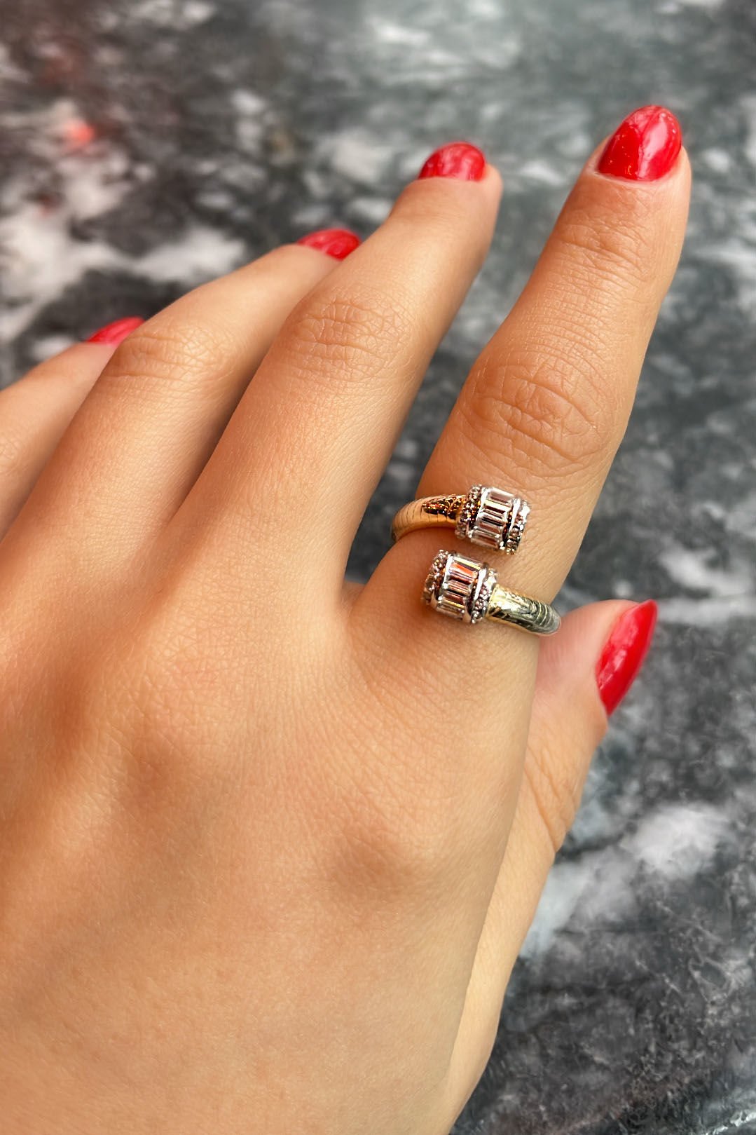 Baget Tria İthal Gümüş Yüzük