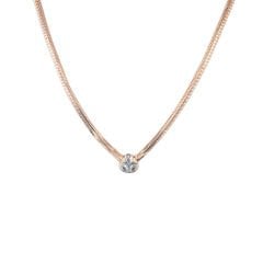 Üçlü Damla Taşı Yassı Zincir Gümüş Choker