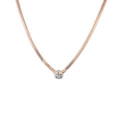 Üçlü Damla Taşı Yassı Zincir Gümüş Choker