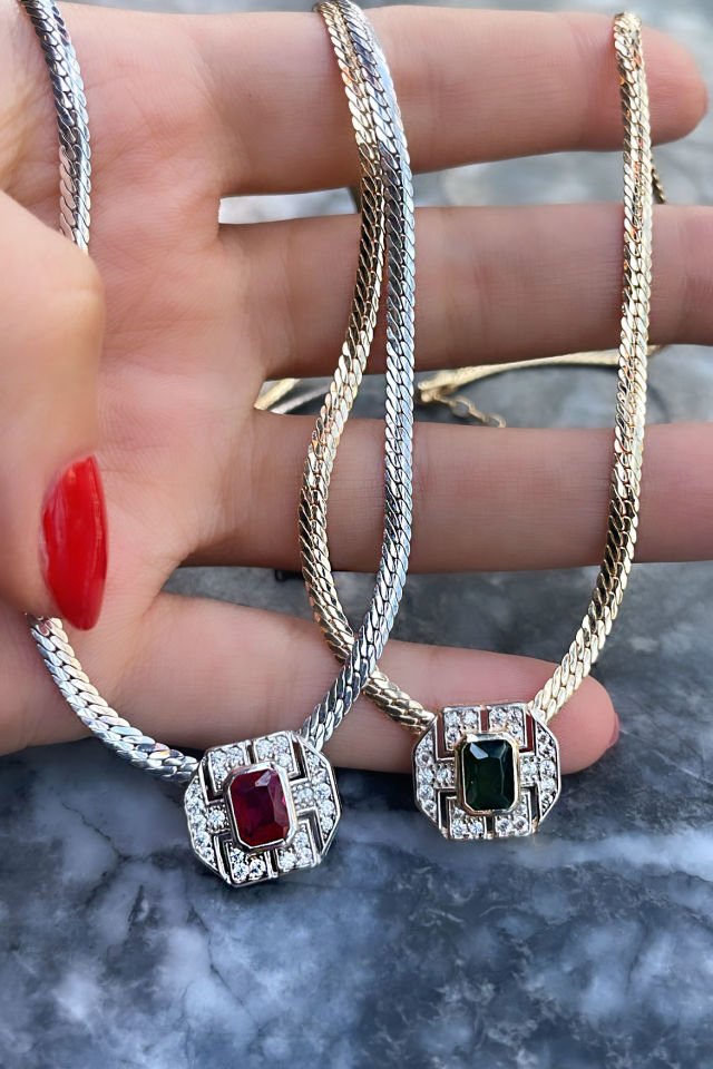 Baget Yassı Zincirli Gümüş Kolye