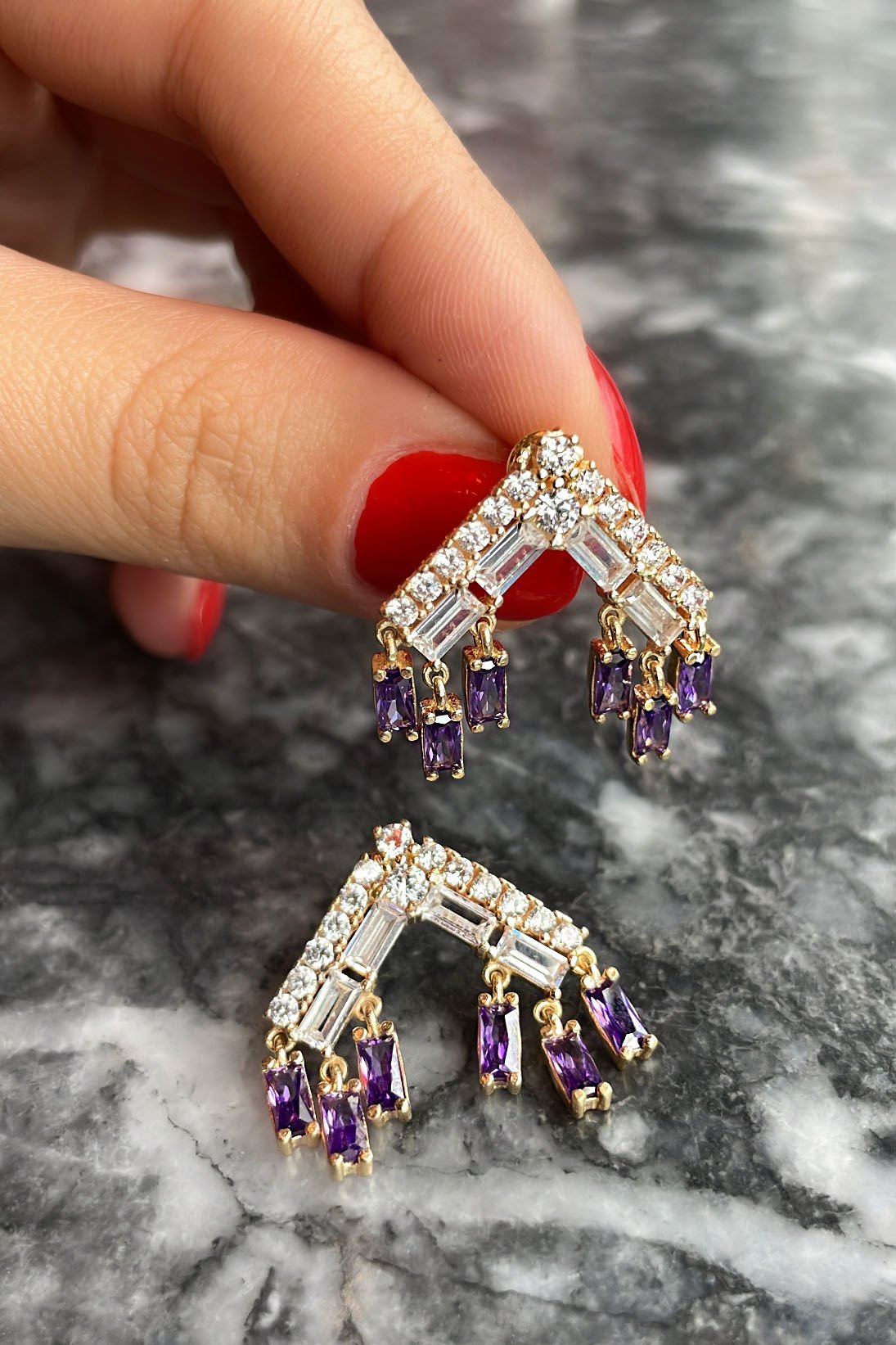 Tasarım Sallantılı Gümüş Küpe