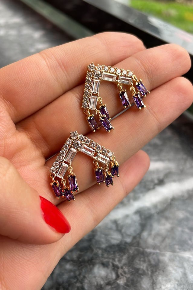 Tasarım Sallantılı Gümüş Küpe