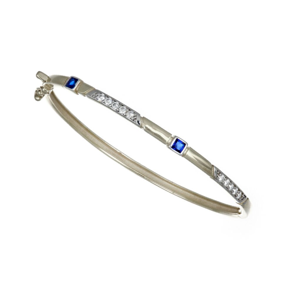 Kare Taşlı Gümüş Kelepçe