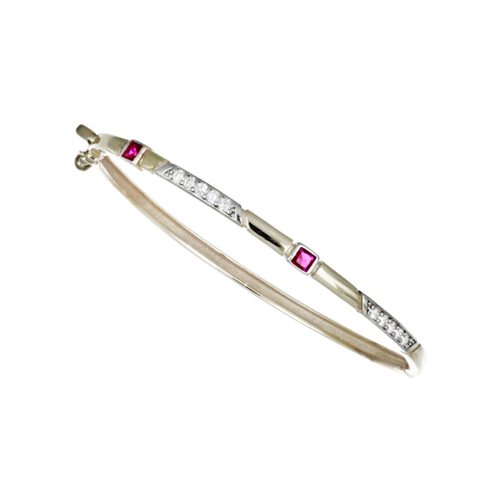 Kare Taşlı Gümüş Kelepçe