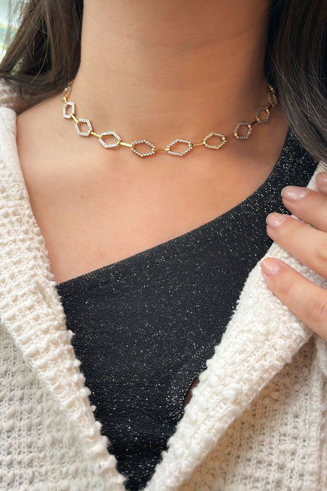 Tasarım Choker Gümüş Kolye