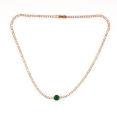 Yuvarlak Taşlı Su Yolu Gümüş Kolye