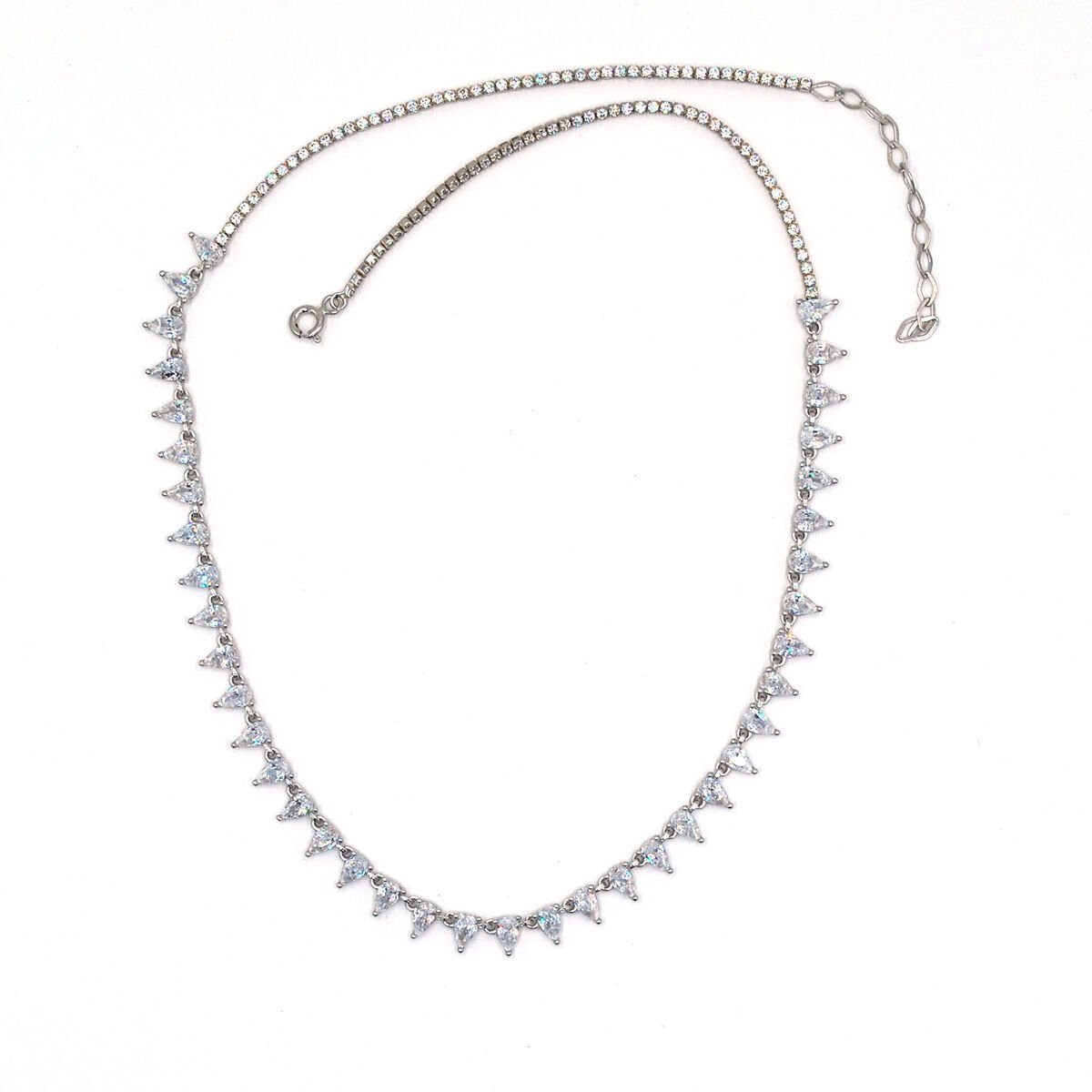 Damla Taşlı Su Yolu Gümüş Kolye