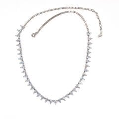 Damla Taşlı Su Yolu Gümüş Kolye