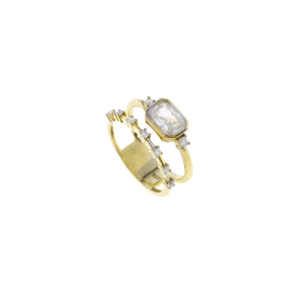 Baget Taşlı Tamtur Gümüş Yüzük