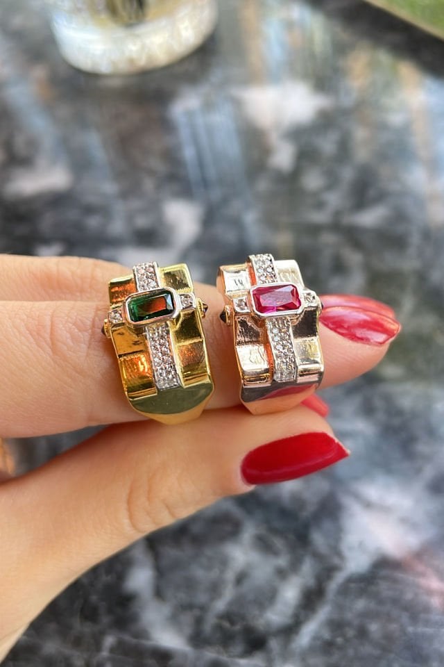 Baget Taşlı Zirkon Gümüş Yüzük