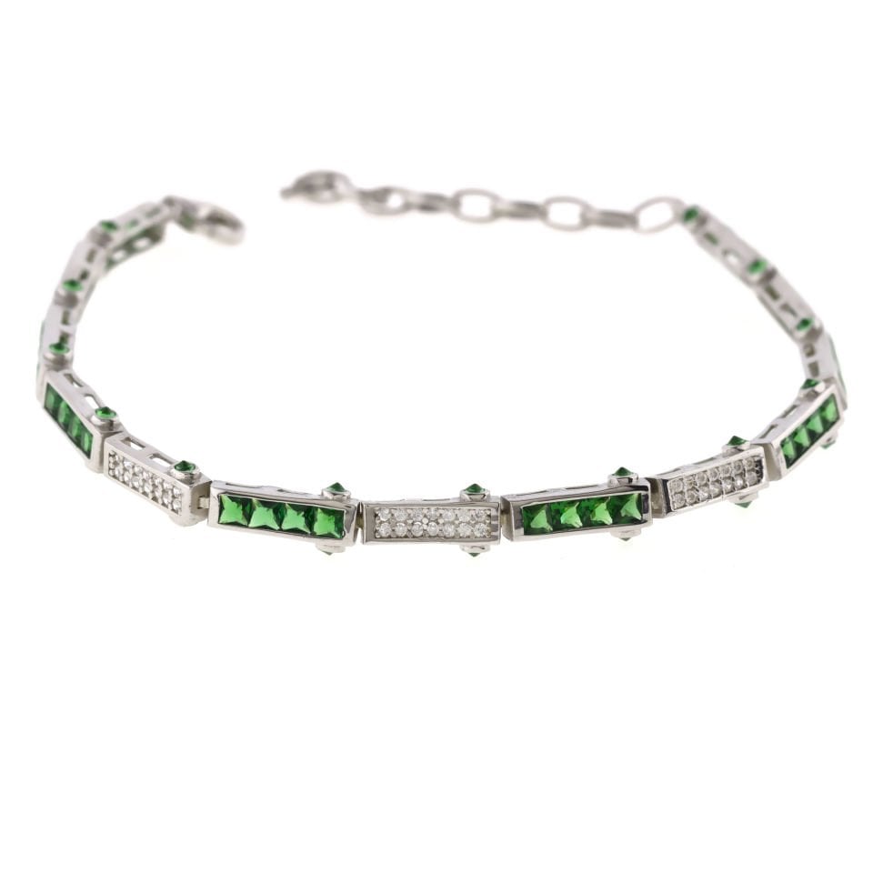 Sıralı Çift Renk Gümüş Bileklik