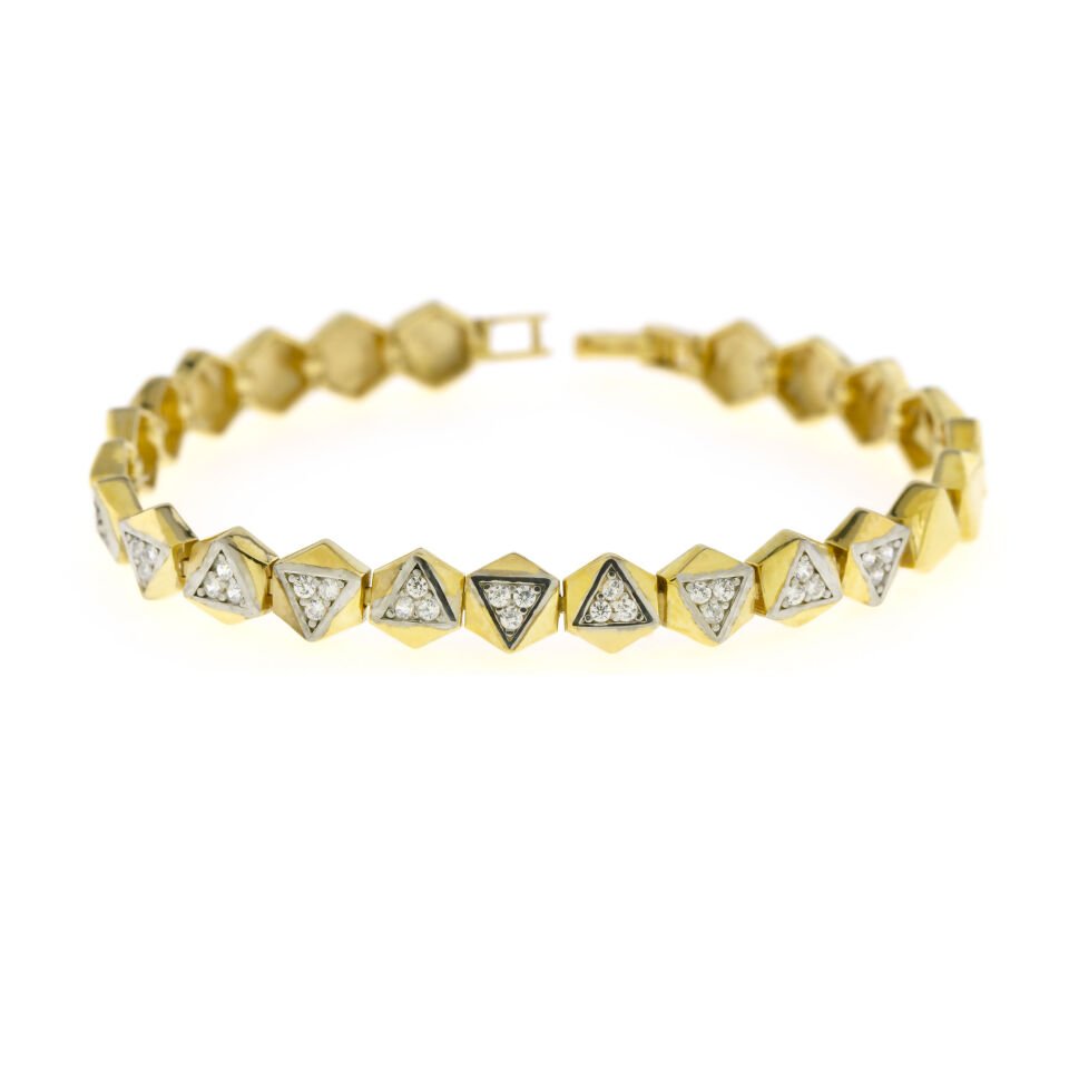 Üçgen Prizma Su Yolu Gümüş Bileklik