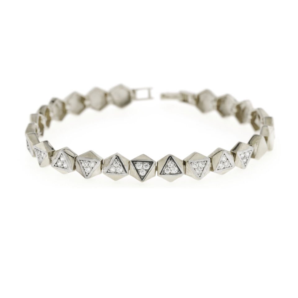 Üçgen Prizma Su Yolu Gümüş Bileklik