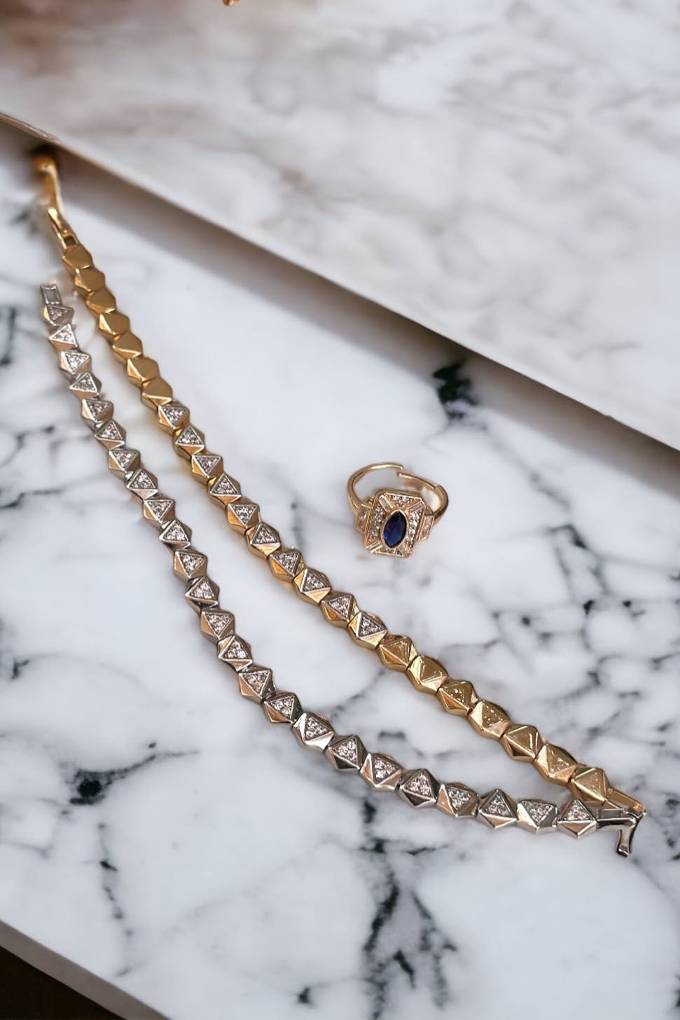 Üçgen Prizma Su Yolu Gümüş Bileklik