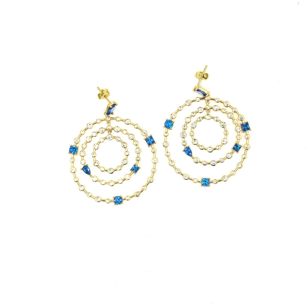 İç İçe Halka Gümüş Küpe