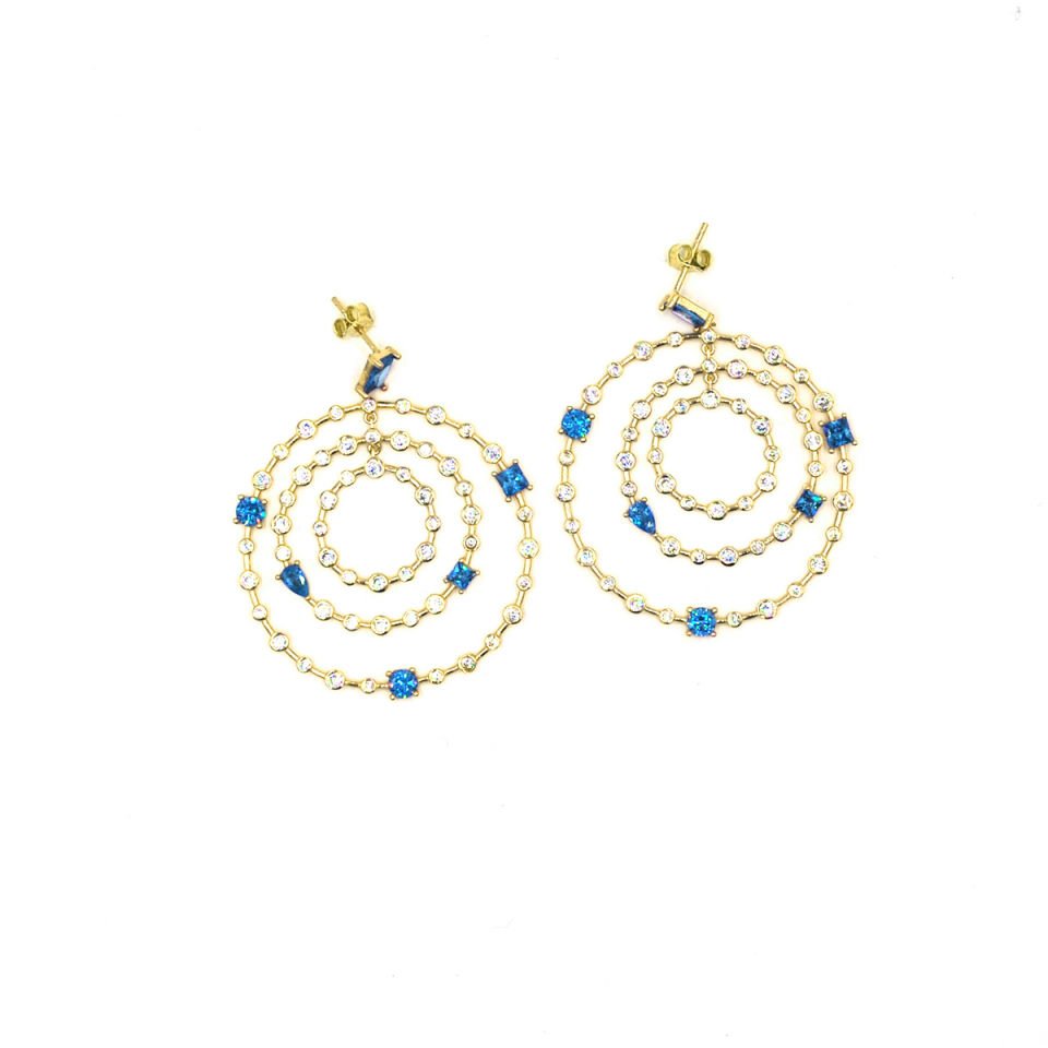 İç İçe Halka Gümüş Küpe