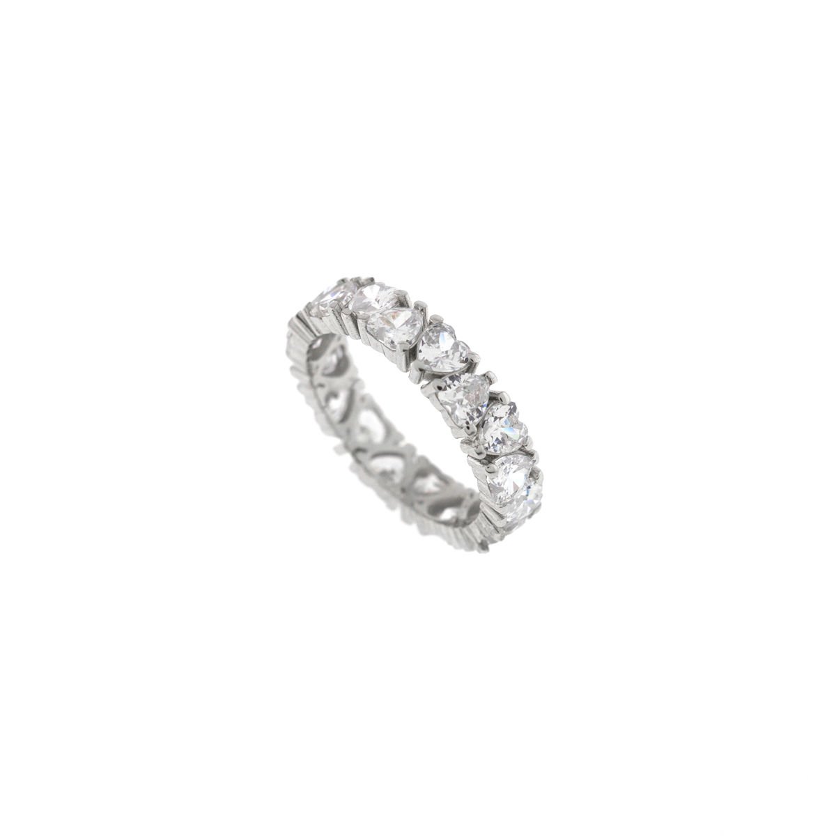 Kalp Taşlı Gümüş Yüzük