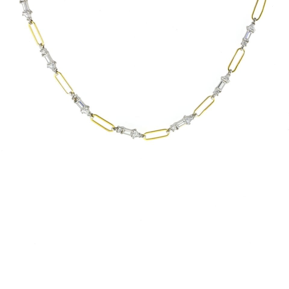 Çift Renkli Baskılı Zincir Gümüş Kolye