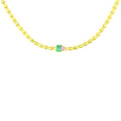 Kalp ve Baget Taşlı Çavuş Su Yolu Gümüş Choker