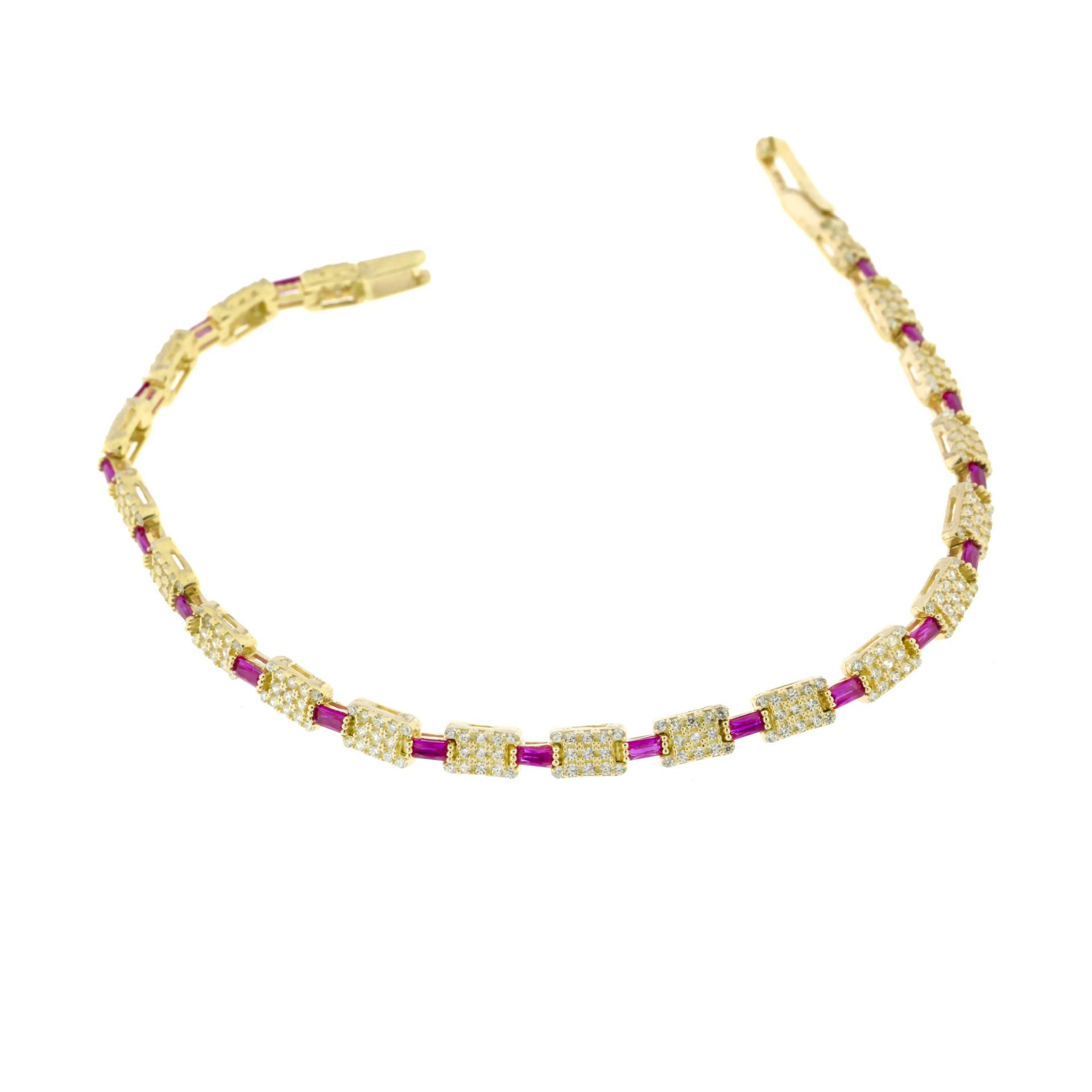 Sıralı Baget Taşlı Su yolu Gümüş Bileklik