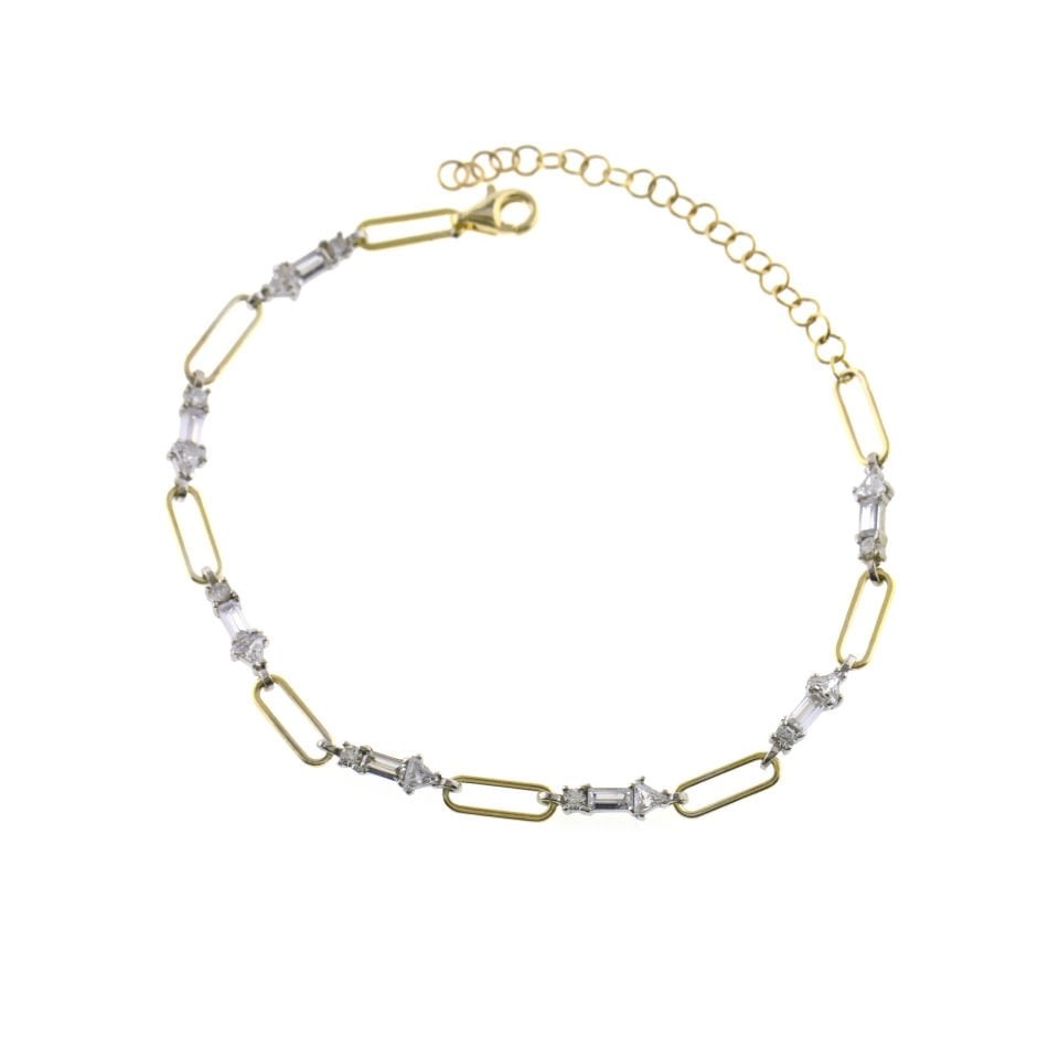 Çift Renk Baskılı Zincir Gümüş Bileklik