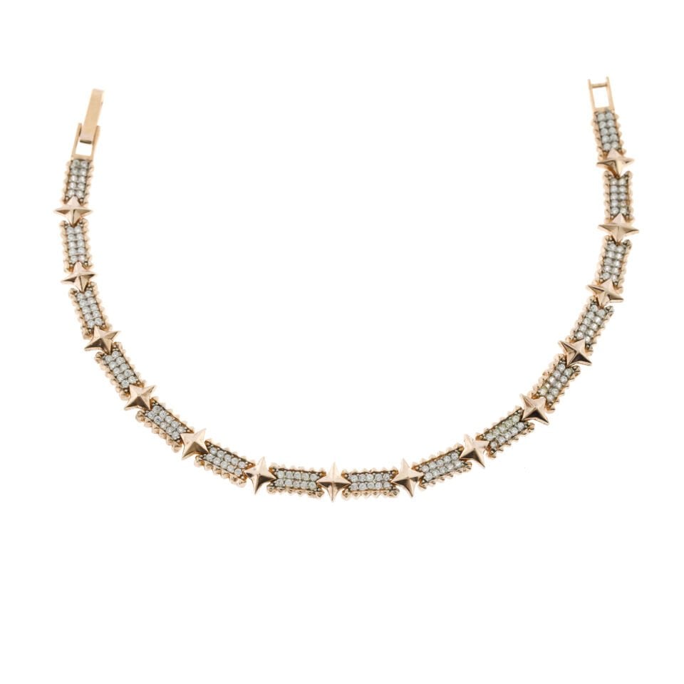 Yıldız Desenli Su Yolu Gümüş Bileklik