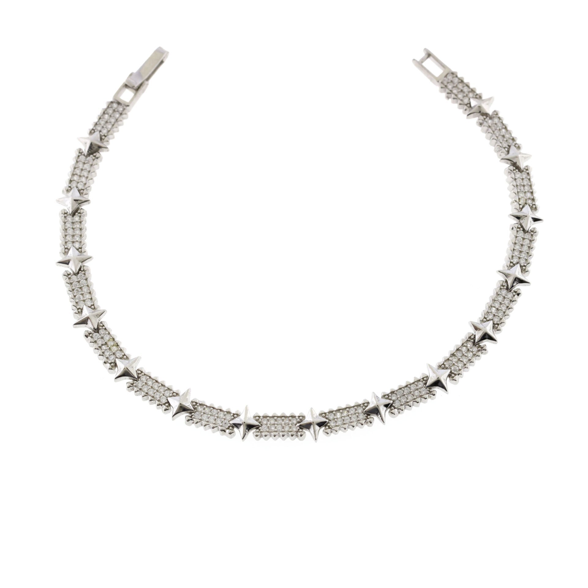 Yıldız Desenli Su Yolu Gümüş Bileklik