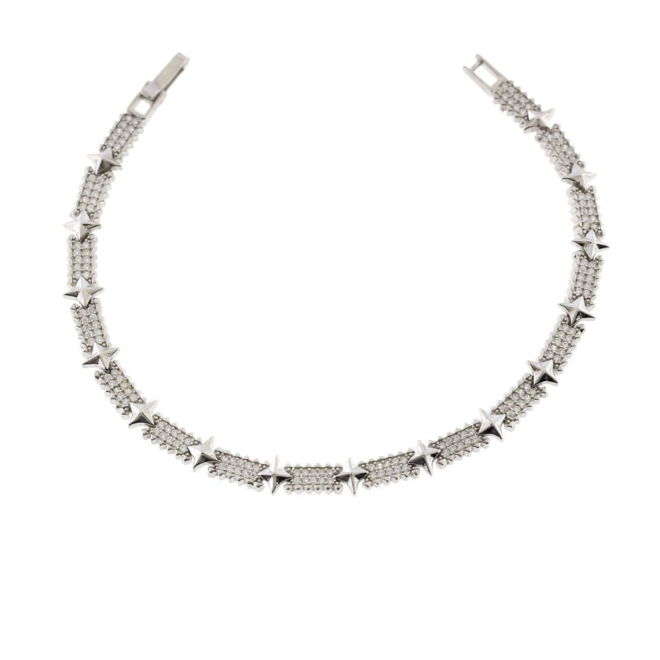 Yıldız Desenli Su Yolu Gümüş Bileklik