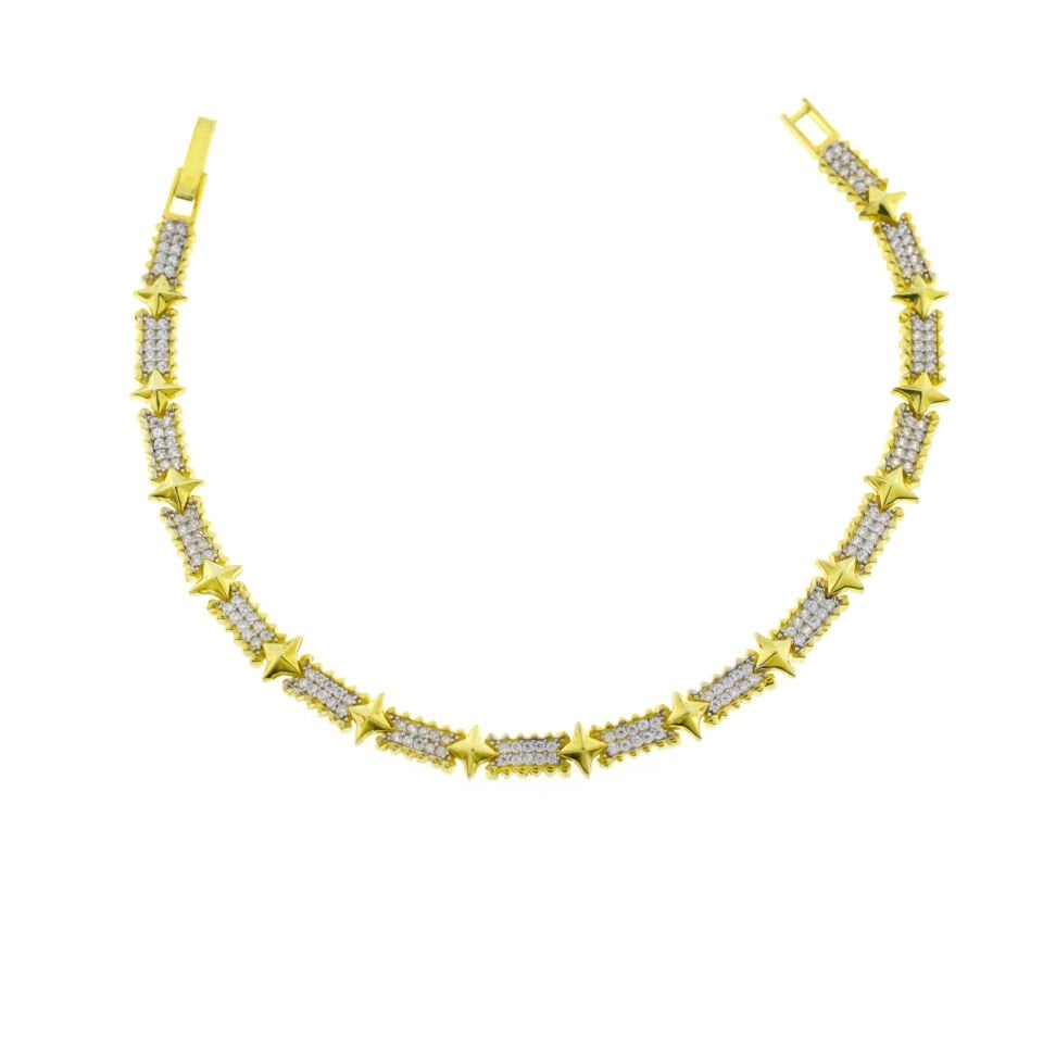 Yıldız Desenli Su Yolu Gümüş Bileklik