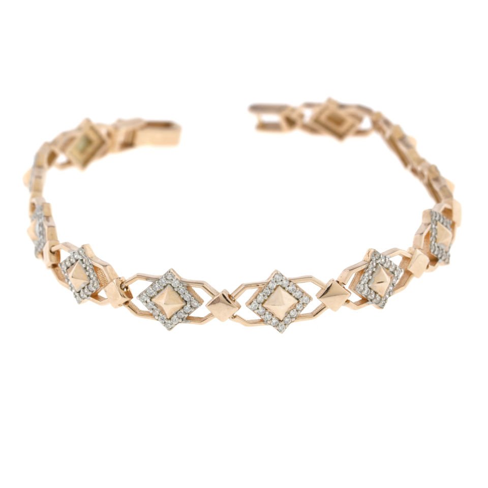 Kare Kesim Su Yolu Gümüş Bileklik