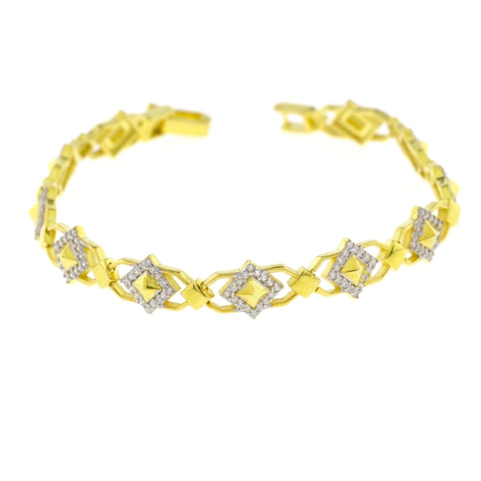 Kare Kesim Su Yolu Gümüş Bileklik