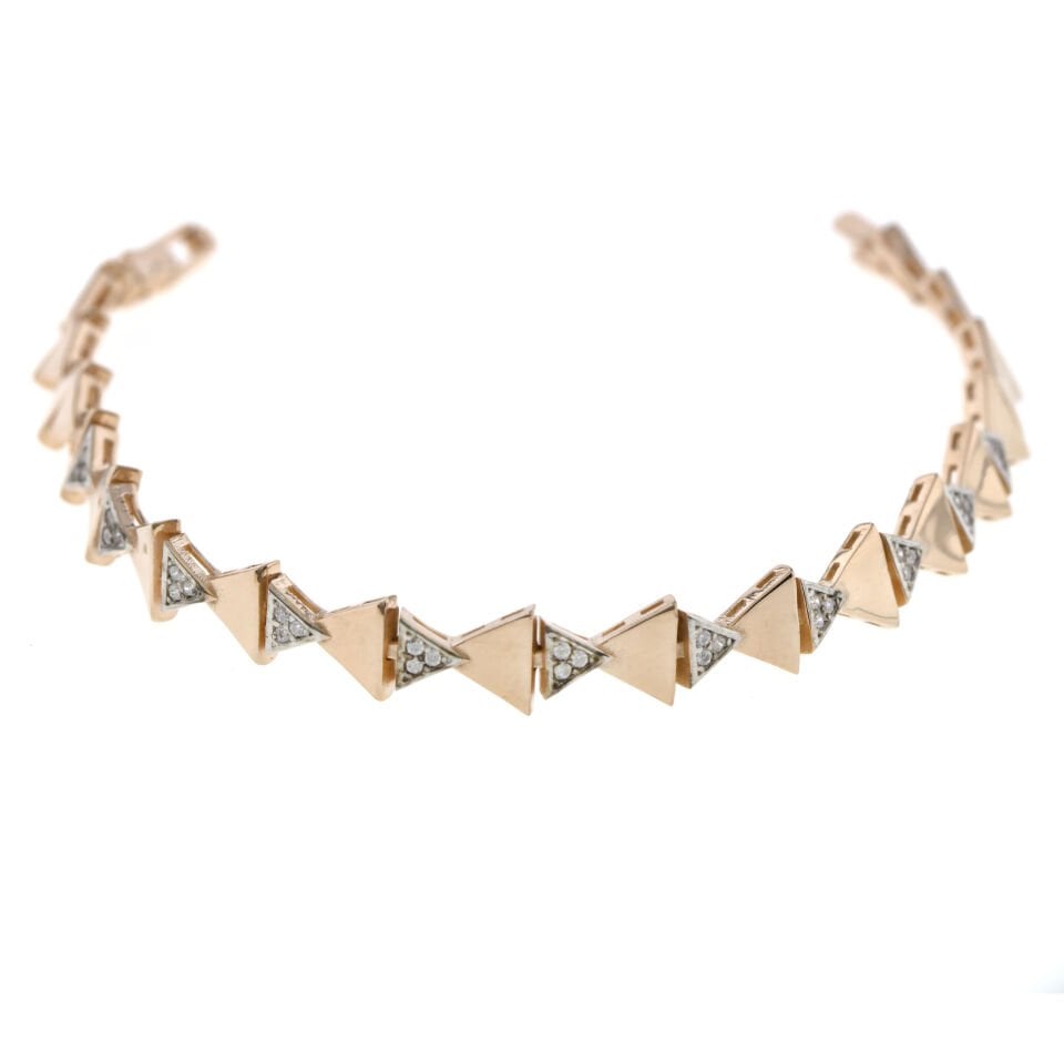 Üçgen Kesim Şans Gümüş Bileklik