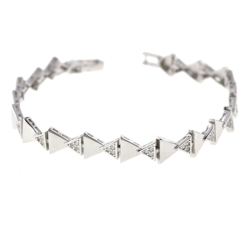 Üçgen Kesim Şans Gümüş Bileklik