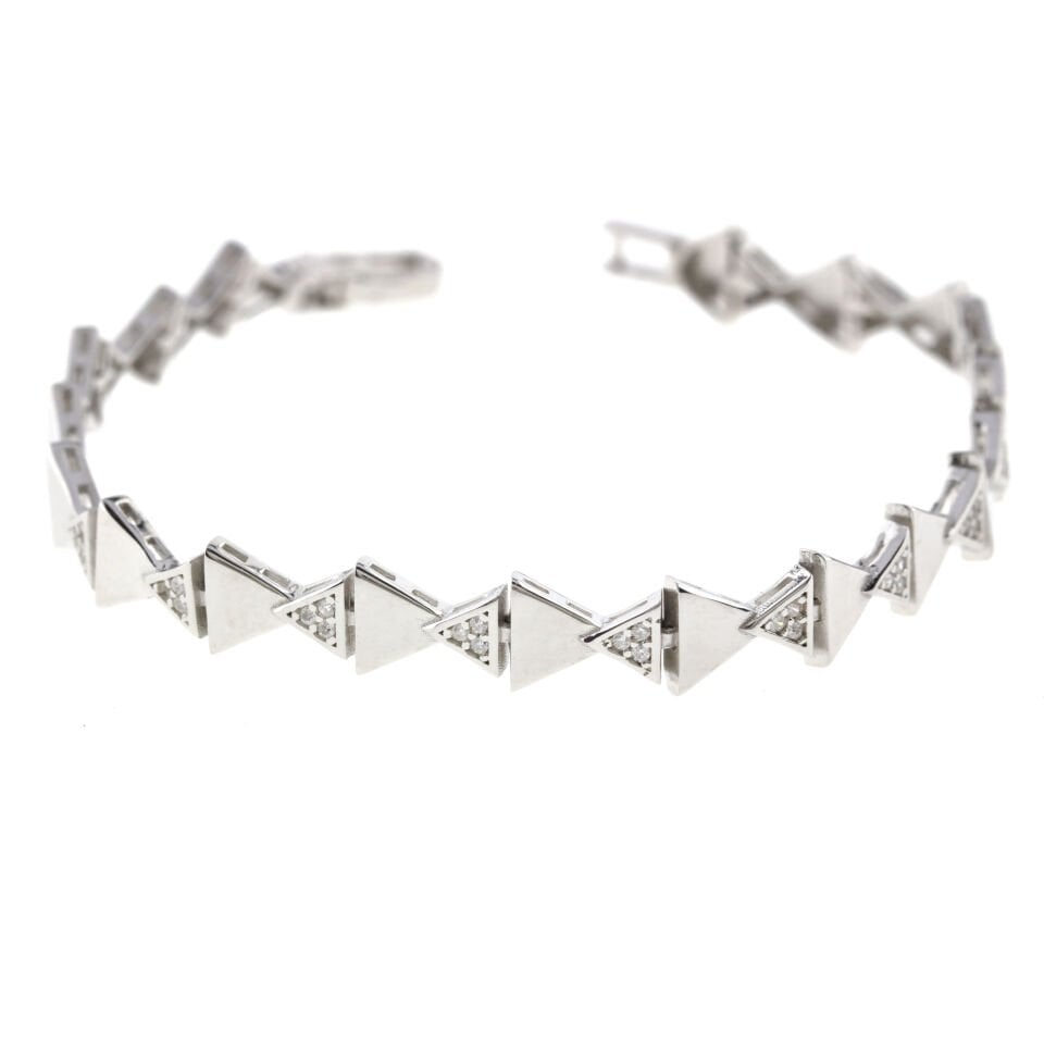 Üçgen Kesim Şans Gümüş Bileklik