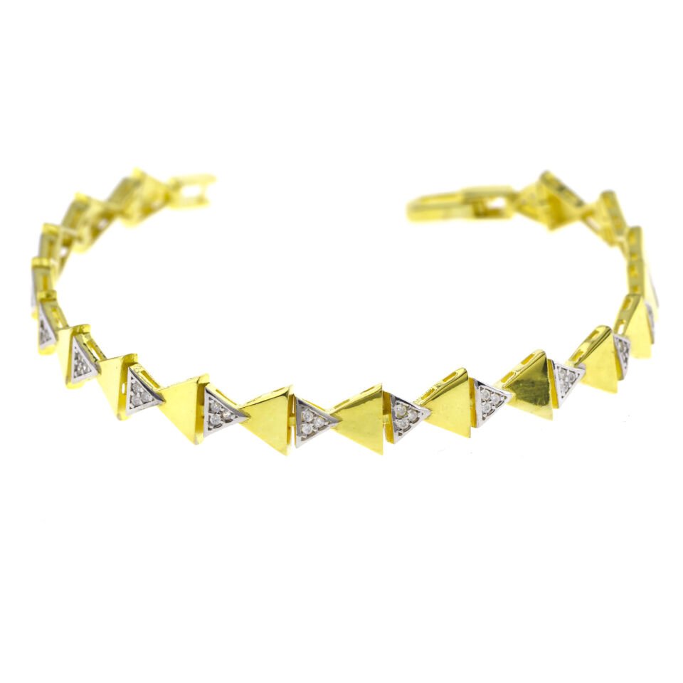 Üçgen Kesim Şans Gümüş Bileklik