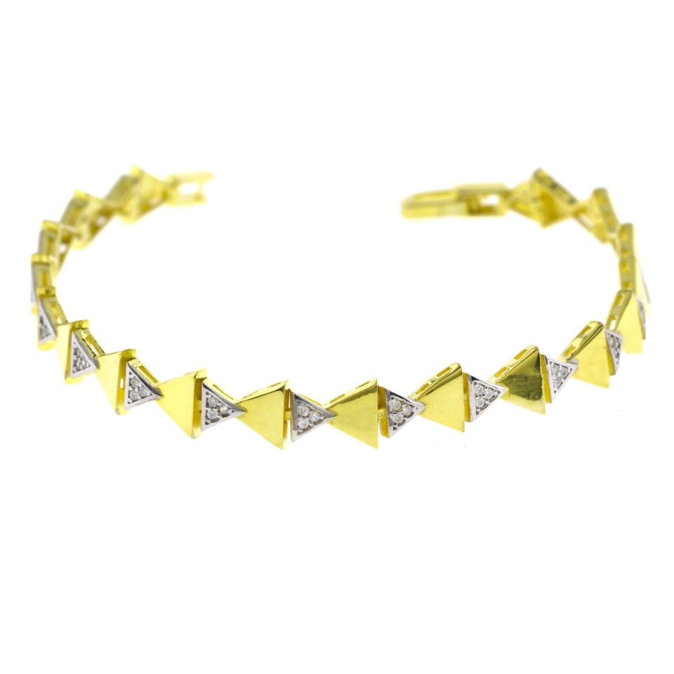 Üçgen Kesim Şans Gümüş Bileklik