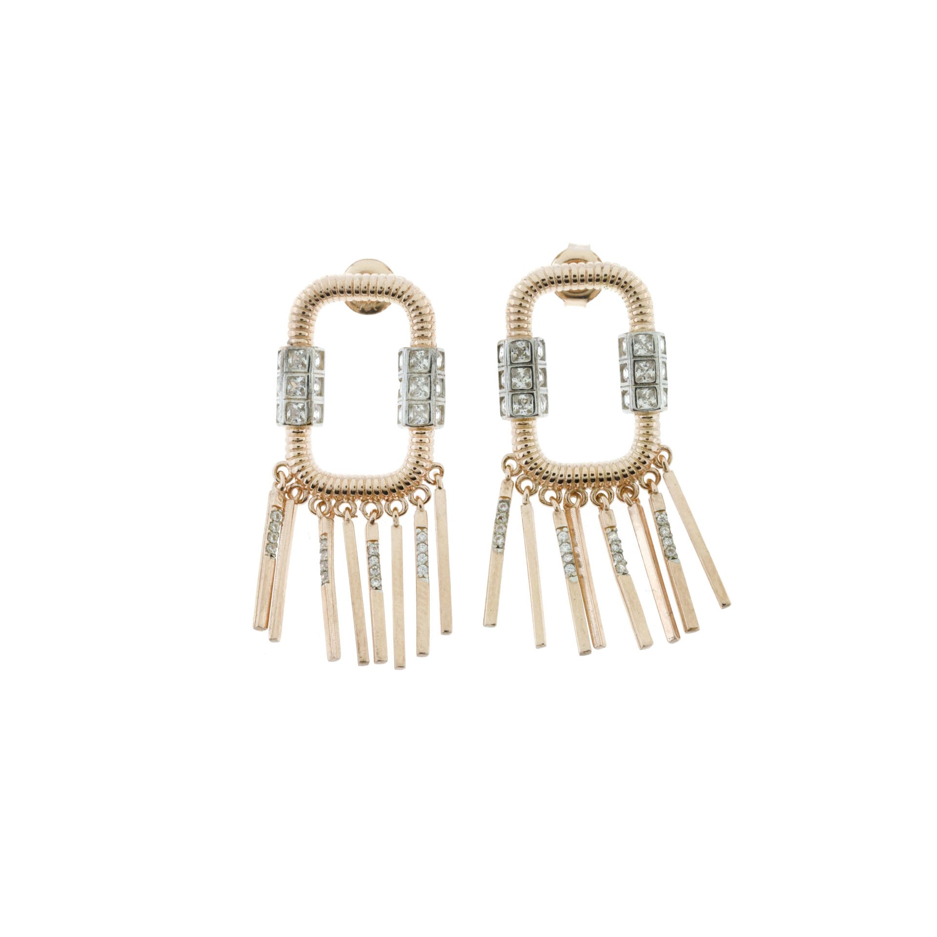 Halka Çubuk Sallantılı Tasarım Gümüş Küpe