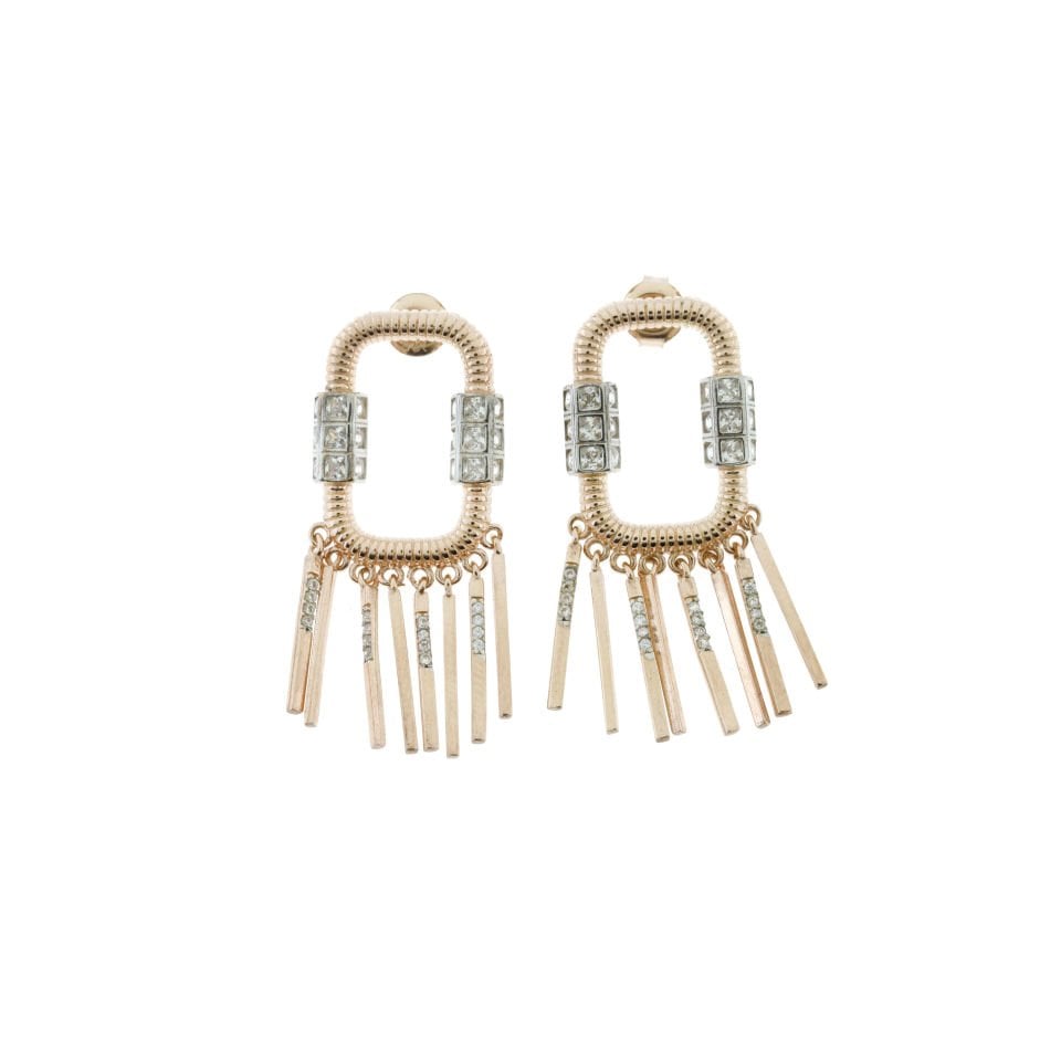 Halka Çubuk Sallantılı Tasarım Gümüş Küpe