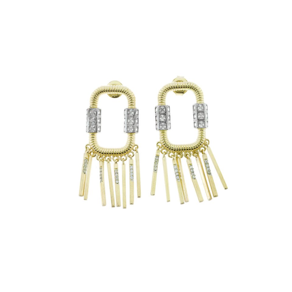 Halka Çubuk Sallantılı Tasarım Gümüş Küpe