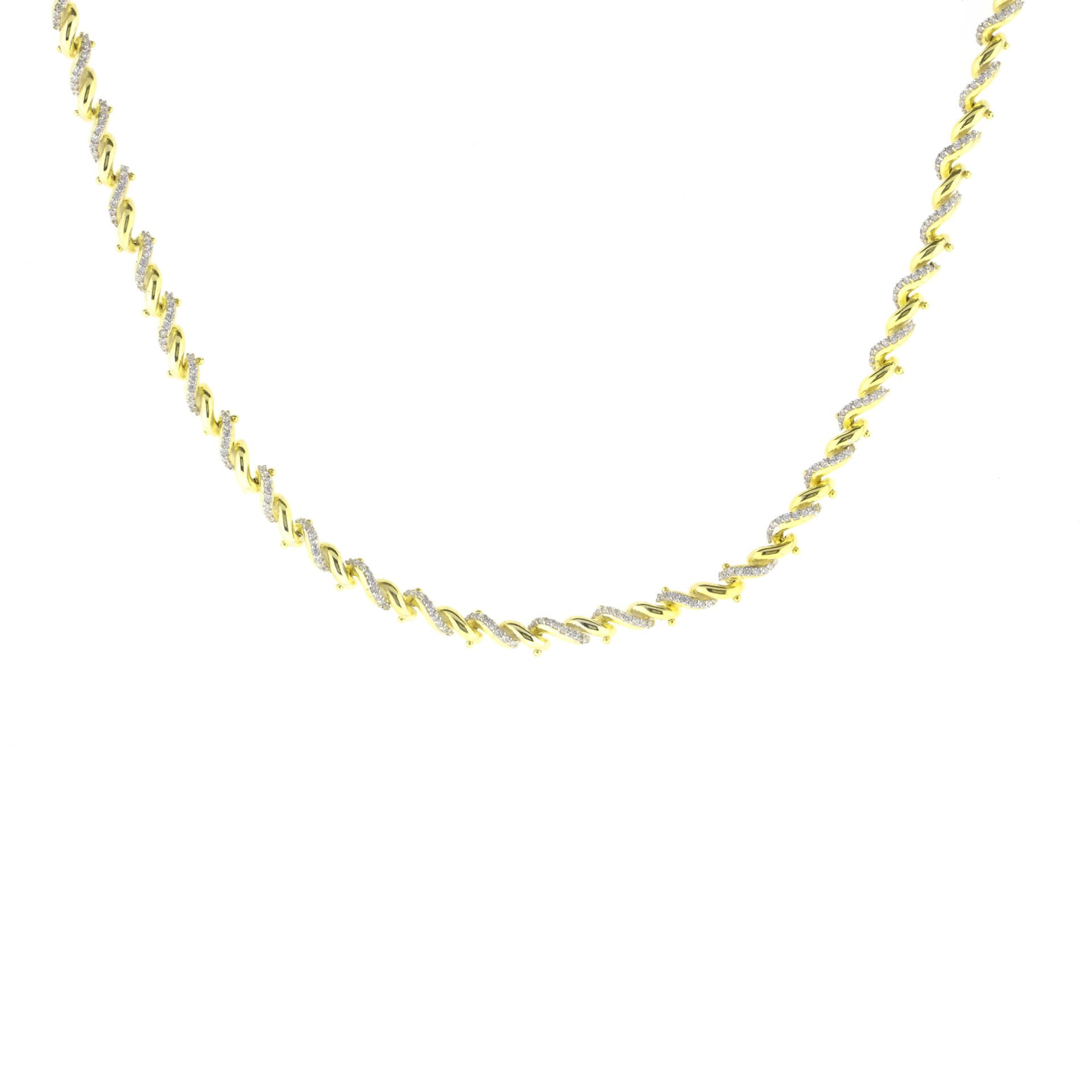 Dikey Sarmal Tasarım Gümüş Choker