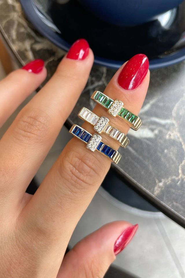 Baget Taşlı Gümüş Yüzük