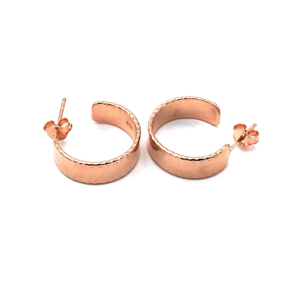 Sade Tasarım Halka Gümüş Küpe