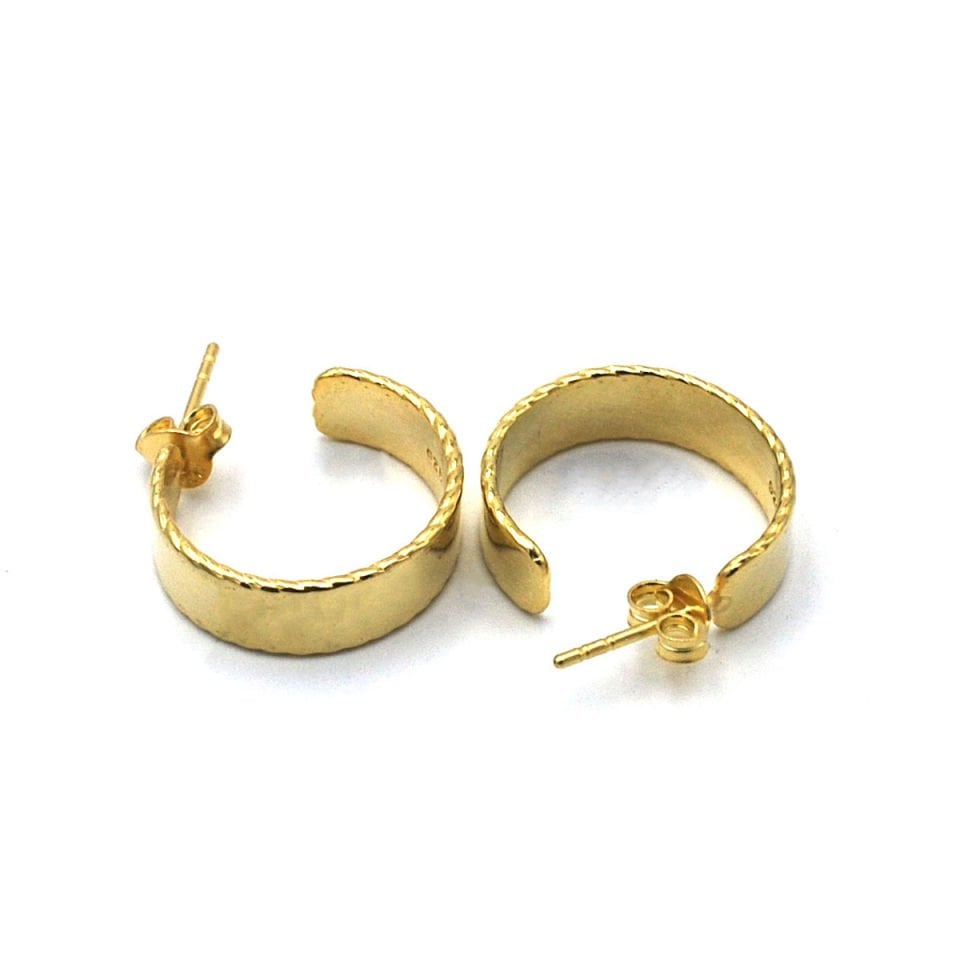 Sade Tasarım Halka Gümüş Küpe